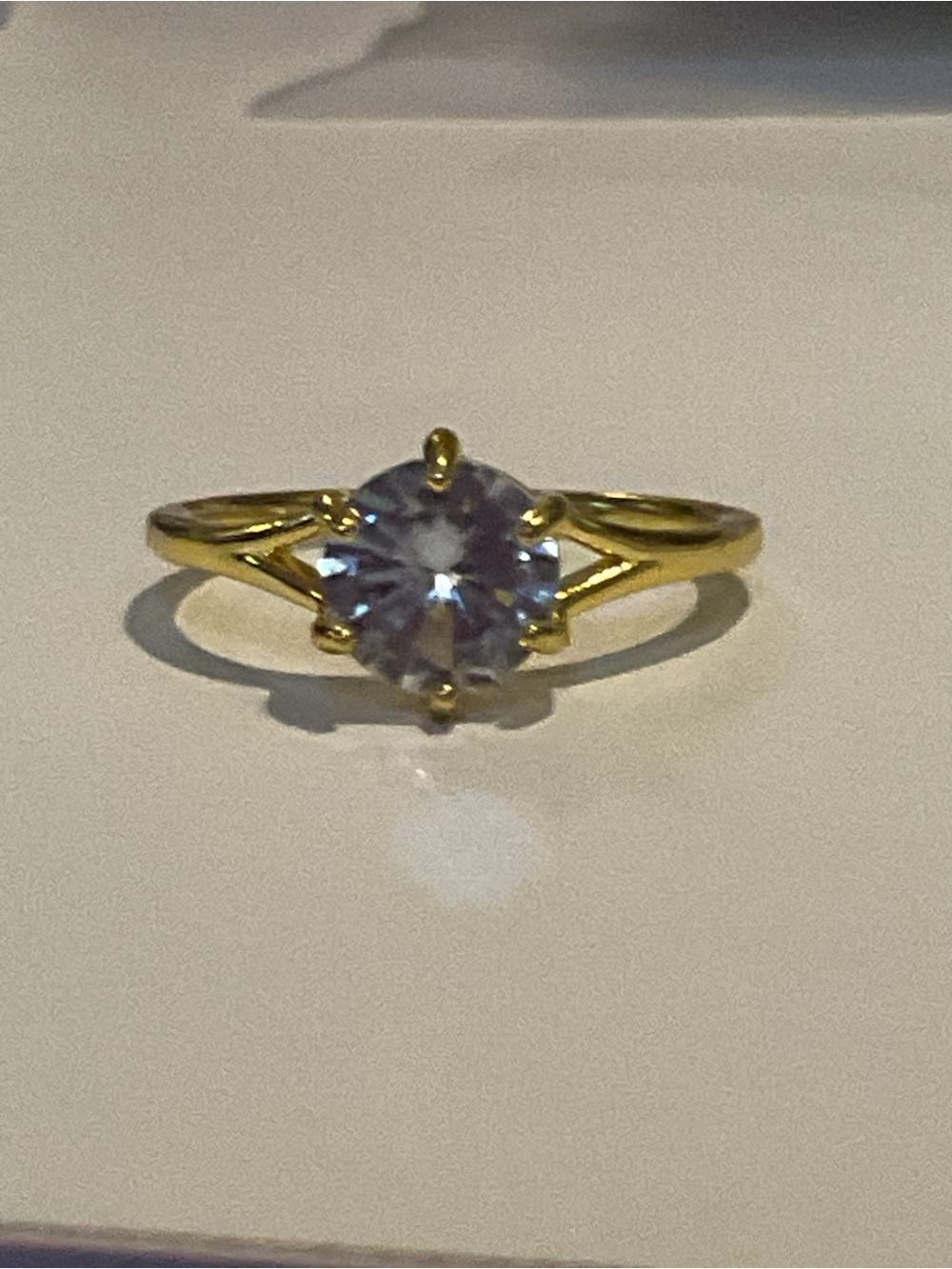 Gold-Tone Solitaire Ring